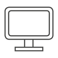 Graues Icon von einem Desktop