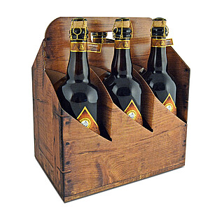 Tragekarton Rustikal in Holz-Optik