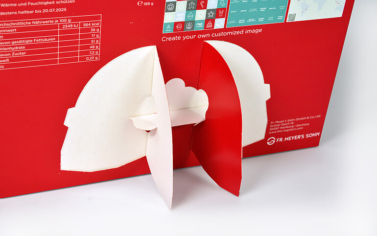 Die Konstruktion mit ausklappbarem Aufsteller hält den Kalender souverän.