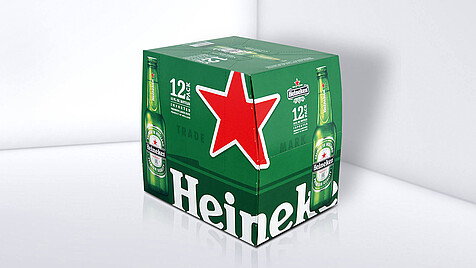 Bedruckte Umverpackung für 12 Bierflaschen