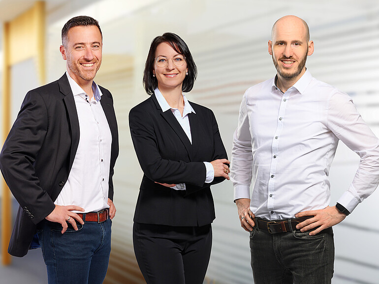 Neue Geschäftsführung der Karl Knauer KG (links): Marco Manna, Stefanie Wieckenberg, Nicki Eberle