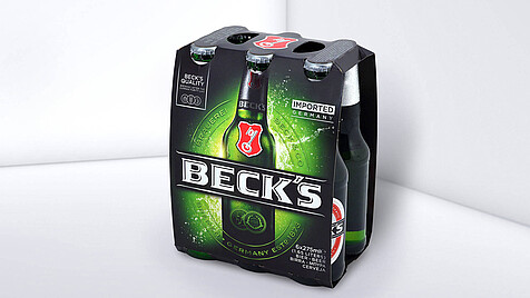 Bedruckter Kartonwrap für 6 Bierflaschen
