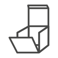 Graues Icon von einer Faltschachtel