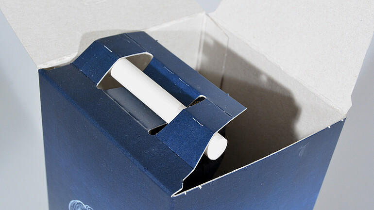 Sektverpackung mit Kreide