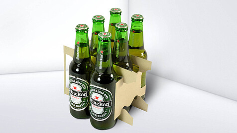 Partition aus Karton für 6 Bierflaschen