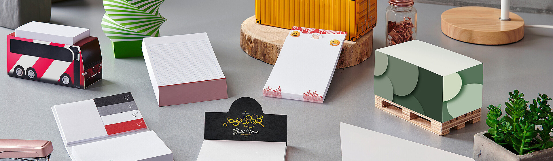 Notiz-Werbemittel aus Papier und Karton