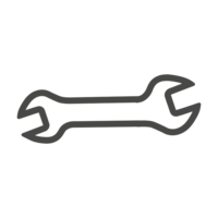 Graues Icon von Gabelschlüssel