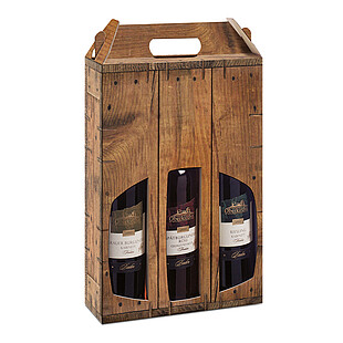 Tragekarton Rustikal in Holz-Optik