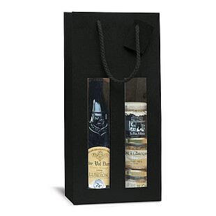 Tragetasche PURE line mit Sichtfenster schwarz