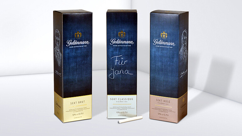 Personalisierbare Sektverpackungen