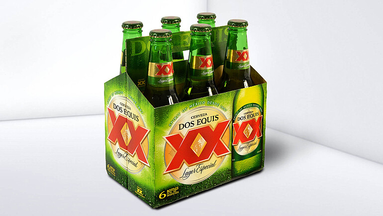 Flaschenträger mit sechs Bierflaschen